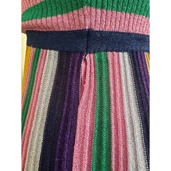 BODEN Metallic Stripe Long Sleeve Ribbed Sweater Dress Size 6 - Picture 5 of 10